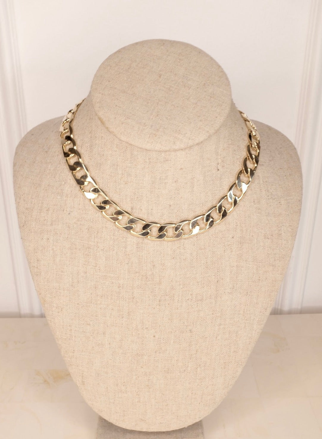 Set Of 2 Gold-Toned Circular Chunky Chain Link Necklace